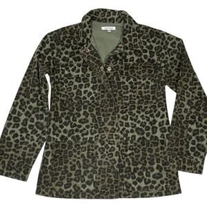 Good American Leopard Print Utility Jacket Women XS Retro Streetwear Safari Chic